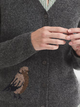 Load image into Gallery viewer, Nice Things Intarsia bird cardigan Mid Grey
