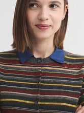 Load image into Gallery viewer, Nice Things Multi stripe knit cardigan Grey Multi
