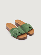 Load image into Gallery viewer, Nice Things Suede buckle sandal Green - CW CW 
