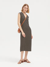 Load image into Gallery viewer, Nice Things Bees print bias cut midi dress Navy
