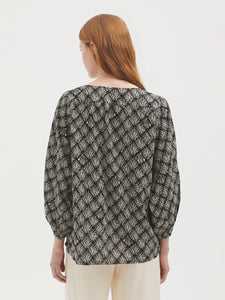 Nice Things Seagrass print blouse Black