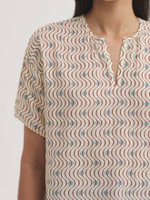 Load image into Gallery viewer, Nice things Hellenic waves print top Ecru - CW CW 
