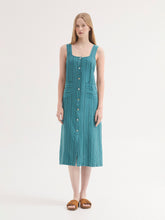 Load image into Gallery viewer, Nice Things Pin striped tencel linen sundress Dark Turqoise - CW CW 
