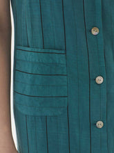 Load image into Gallery viewer, Nice Things Pin striped tencel linen sundress Dark Turqoise - CW CW 
