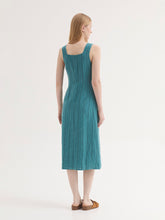 Load image into Gallery viewer, Nice Things Pin striped tencel linen sundress Dark Turqoise - CW CW 
