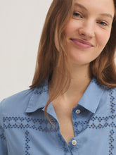 Load image into Gallery viewer, Nice Things Swiss embroidered blouse Intense Blue - CW CW 
