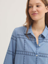 Load image into Gallery viewer, Nice Things Swiss embroidered blouse Intense Blue - CW CW 
