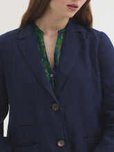 Load image into Gallery viewer, Nice Things Tailored linen coat Indigo Blue - CW CW 

