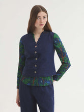 Load image into Gallery viewer, Nice Things scalloped edge linen waistcoat Indigo Blue - CW CW 

