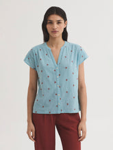 Load image into Gallery viewer, Nice things Diamond embroidery blouse Light Turquoise - CW CW 
