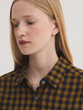 Load image into Gallery viewer, Nice Things Vichi gingham check shirt Mustard Navy
