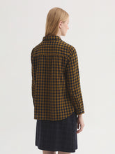 Load image into Gallery viewer, Nice Things Vichi gingham check shirt Mustard Navy
