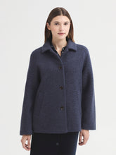 Load image into Gallery viewer, Nice Things Boiled wool boucle classic jacket Smokey Cobalt Blue
