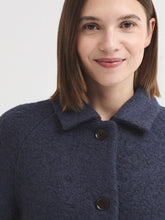 Load image into Gallery viewer, Nice Things Boiled wool boucle classic jacket Smokey Cobalt Blue
