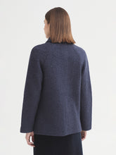 Load image into Gallery viewer, Nice Things Boiled wool boucle classic jacket Smokey Cobalt Blue
