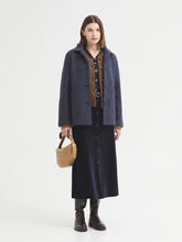 Load image into Gallery viewer, Nice Things Boiled wool boucle classic jacket Smokey Cobalt Blue

