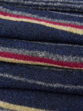 Load image into Gallery viewer, Nice Things Tri colour striped scarf Navy
