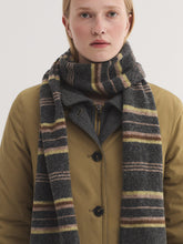 Load image into Gallery viewer, Nice Things Tri colour striped scarf Mid Grey
