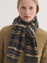 Load image into Gallery viewer, Nice Things Tri colour striped scarf Mid Grey
