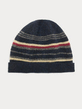 Load image into Gallery viewer, Nice Things Tri colour stripe Beanie Navy
