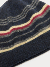 Load image into Gallery viewer, Nice Things Tri colour stripe Beanie Navy
