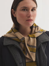 Load image into Gallery viewer, Nice Things Triangular striped scarf Mustard
