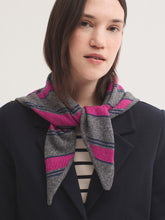 Load image into Gallery viewer, Nice Things Triangular striped scarf Mid Grey
