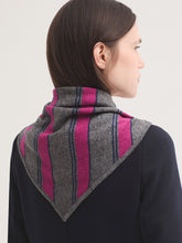 Load image into Gallery viewer, Nice Things Triangular striped scarf Mid Grey
