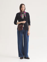 Load image into Gallery viewer, Nice Things Triangular striped scarf Mid Grey
