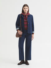 Load image into Gallery viewer, Nice Things Triangular striped scarf Chestnut
