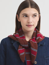 Load image into Gallery viewer, Nice Things Triangular striped scarf Chestnut
