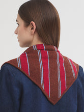 Load image into Gallery viewer, Nice Things Triangular striped scarf Chestnut
