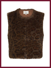 Load image into Gallery viewer, Nooki Edelweiss faux fur gilet Chocolate Leopard
