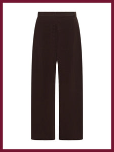 Nooki Claudia barrel leg micro cord trouser Chocolate