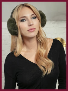Nooki Estella faux fur ear muffs Olive