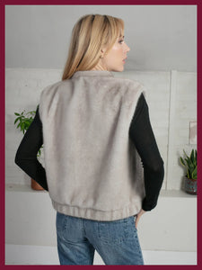 Nooki Isla faux fur gilet Grey