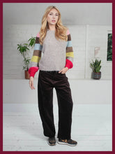 Load image into Gallery viewer, Nooki Claudia barrel leg micro cord trouser Chocolate
