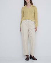 Load image into Gallery viewer, Yerse Corduroy suit trouser deep stitched hem Ecru
