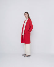 Load image into Gallery viewer, Yerse Boiled wool longline coat Tango Red
