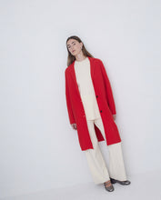 Load image into Gallery viewer, Yerse Boiled wool longline coat Tango Red
