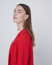 Load image into Gallery viewer, Yerse Boiled wool longline coat Tango Red
