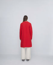 Load image into Gallery viewer, Yerse Boiled wool longline coat Tango Red
