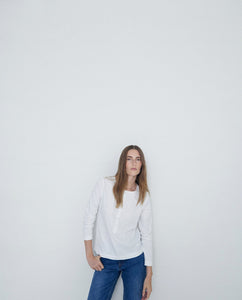 Yerse Button front cotton top White