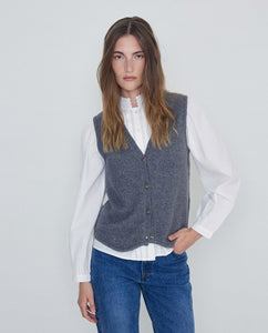 Yerse Button knitted waistcoat Anthracite