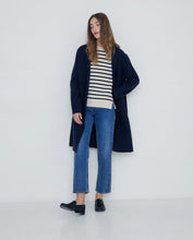 Load image into Gallery viewer, Yerse Boiled wool long line coat Navy
