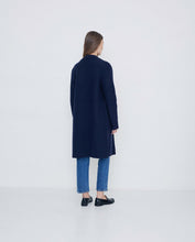 Load image into Gallery viewer, Yerse Boiled wool long line coat Navy
