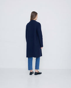 Yerse Boiled wool long line coat Navy