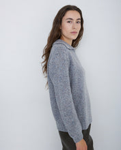 Load image into Gallery viewer, Yerse Polo neck textured yarn sweater Light Grey
