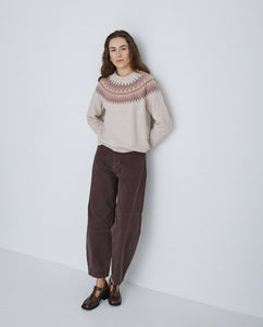 Yerse jacquard neck sweater Soft Neutrals