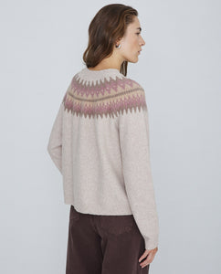 Yerse jacquard neck sweater Soft Neutrals